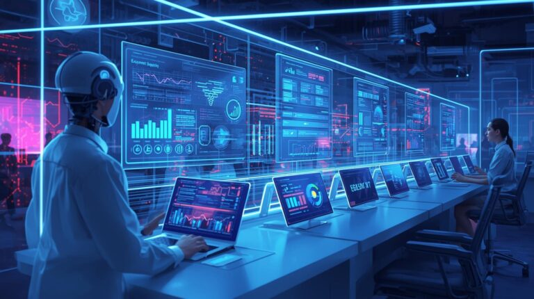 AI agents managing smart business operations and automation systems