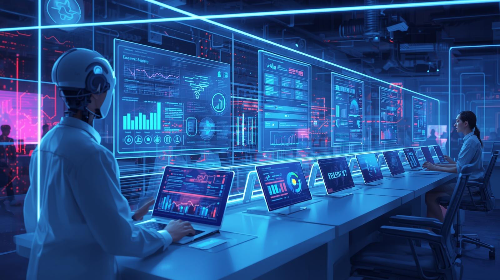 AI agents managing smart business operations and automation systems